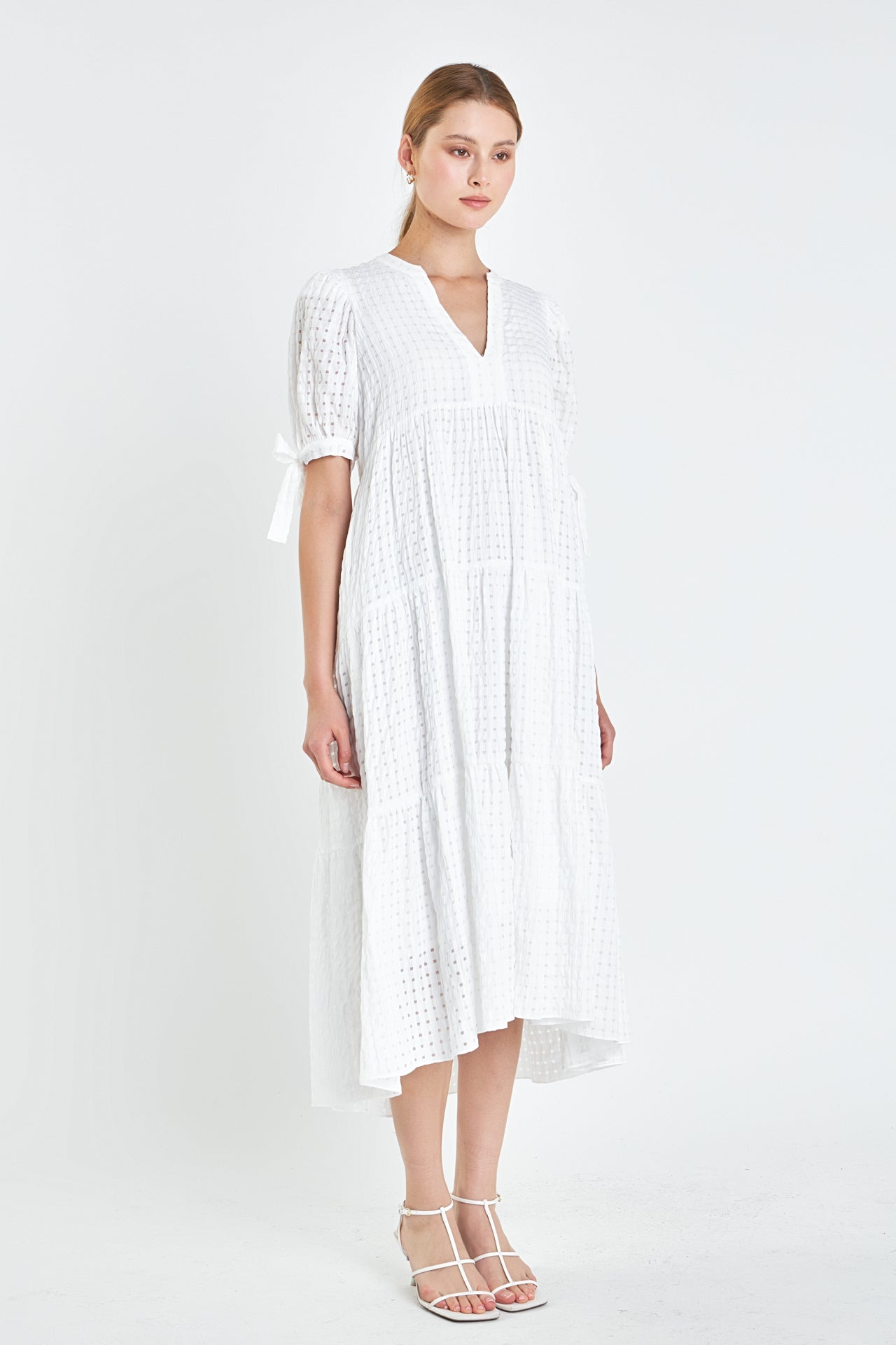 Gingham Tiered Midi Dress