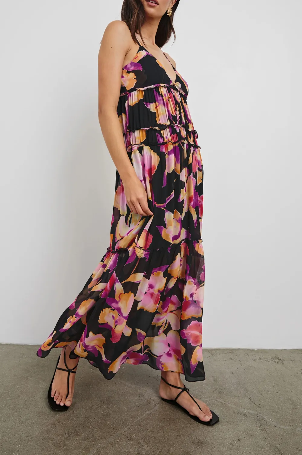 Gradient-Color V-Neck Casual Dress
