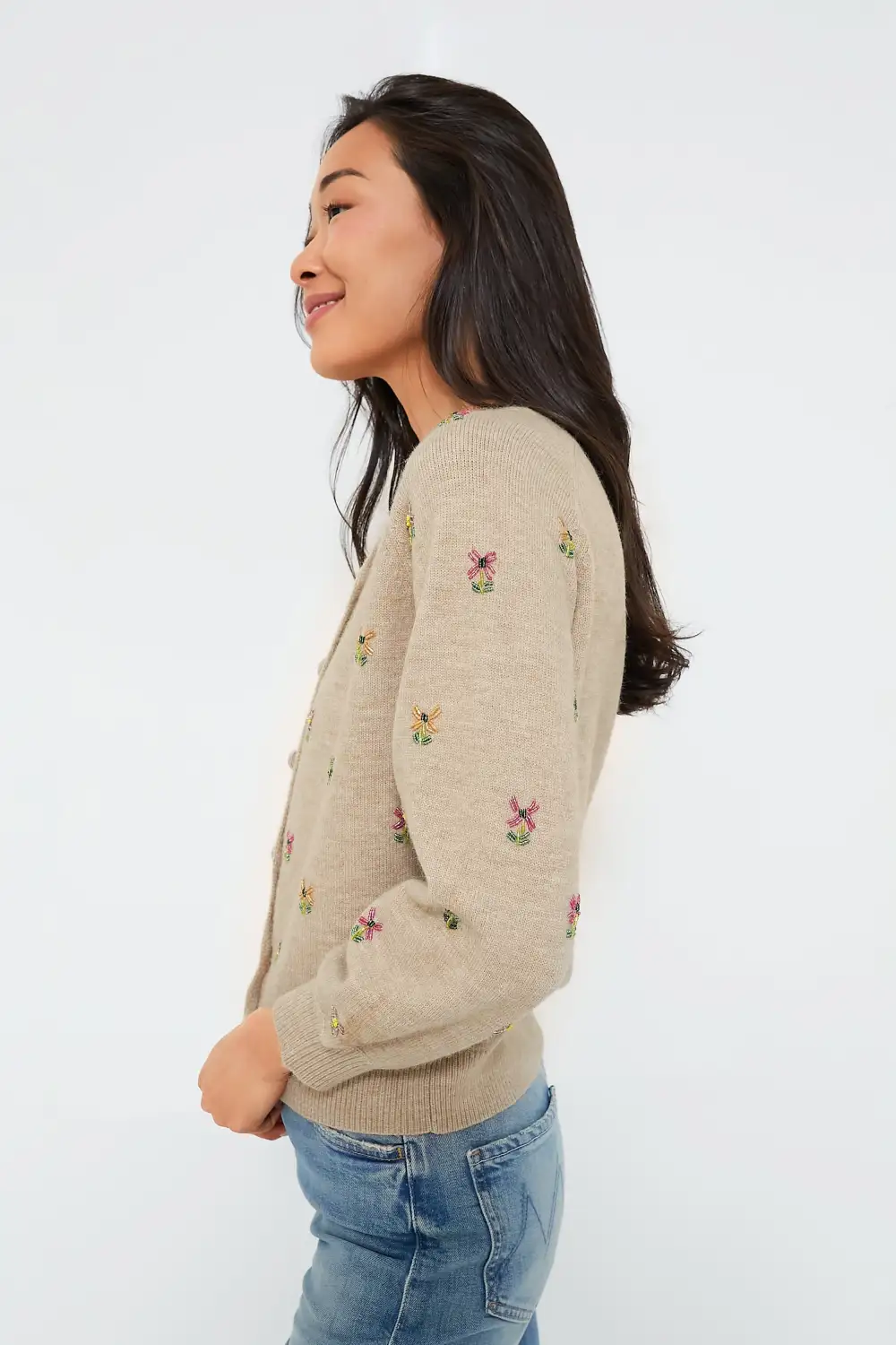 Multi Floral Embellishment Elsie Cardigan