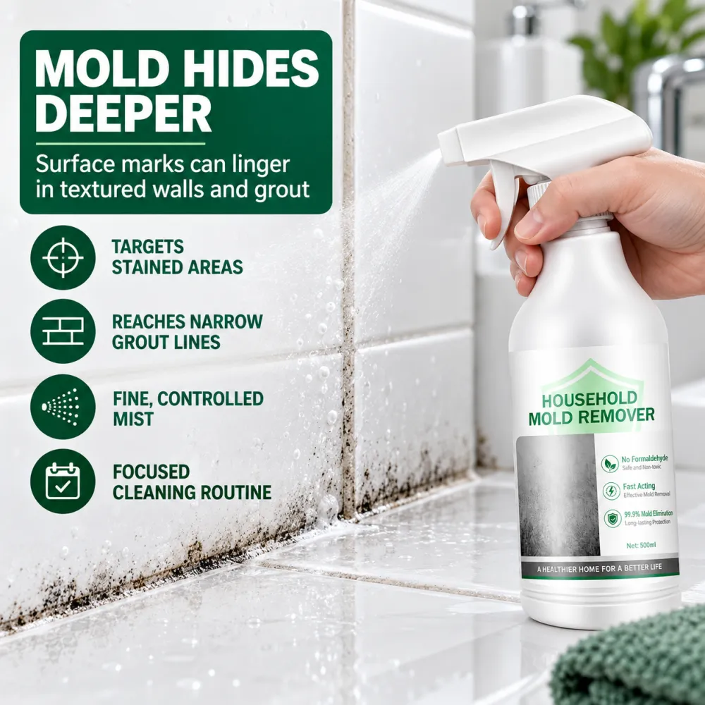 White Wall Tile Grout Mold Remover Spray