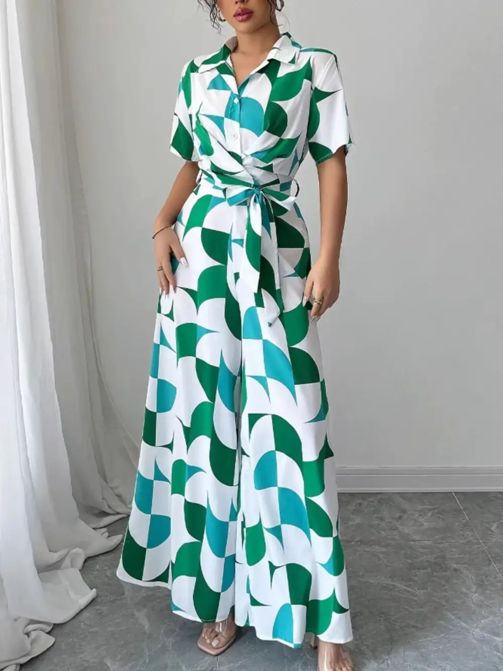 Everyday Wide Leg Printed Jumpsuit