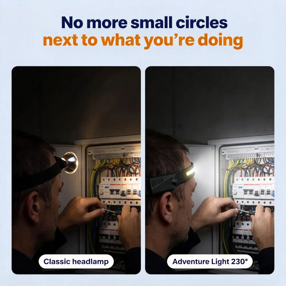 🔥 HOT SALE 49% OFF 🔦 230° Wide Beam LED Headlamp with Motion Sensor