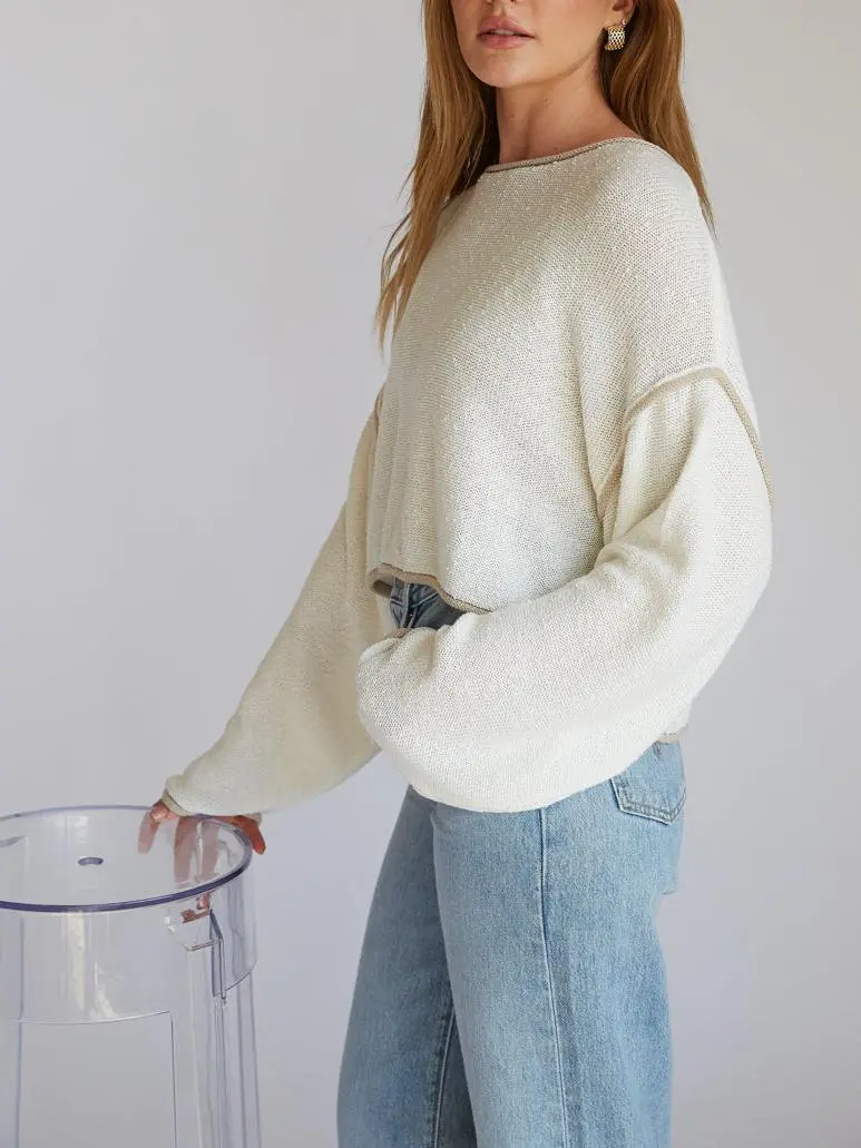 Cropped Knit Sweater