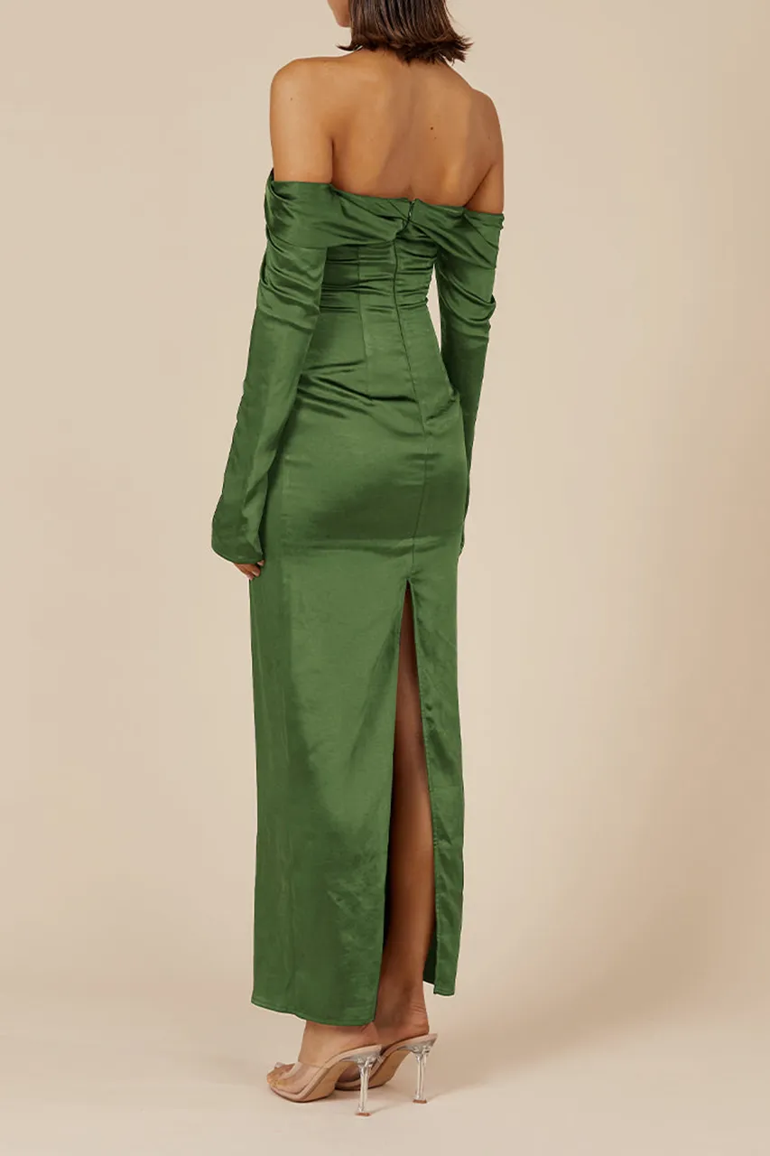 Strapless Long Sleeve Maxi Dress