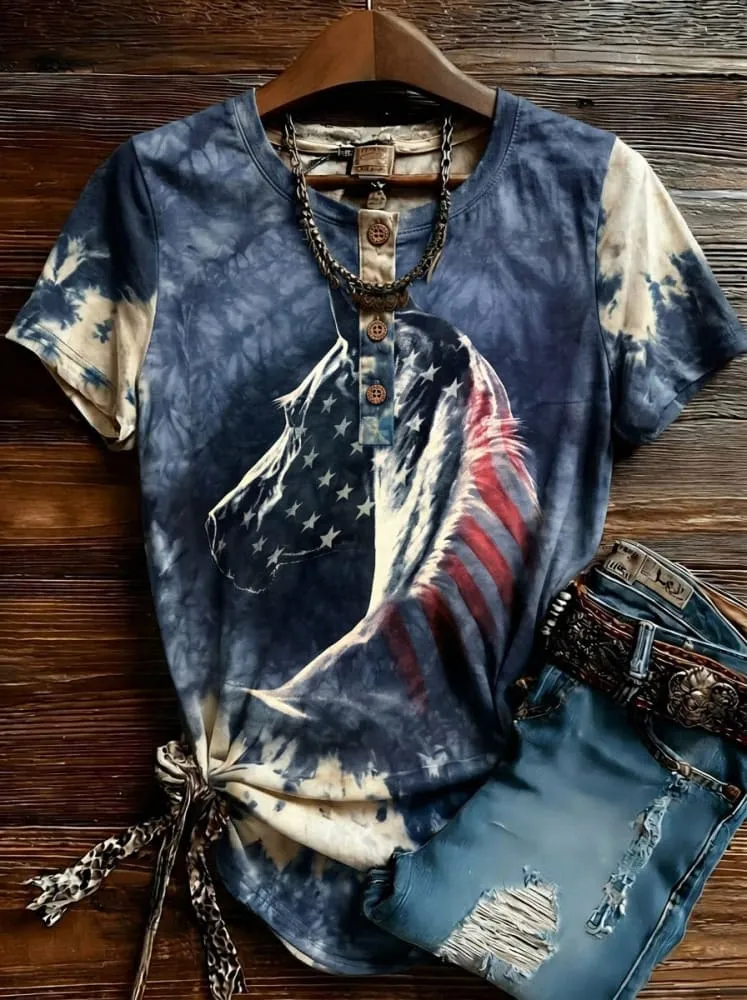 Retro Art Print Polo T-shirt