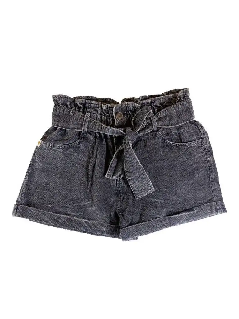 Roomy Cotton Blend Button Detail Casual Shorts