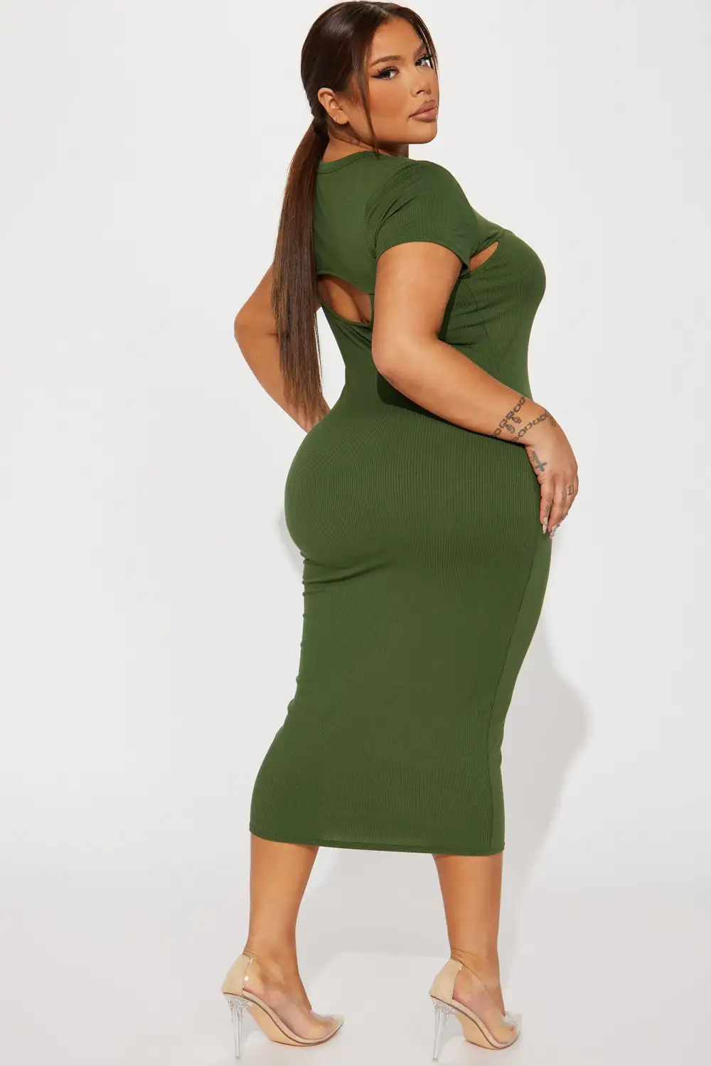 Sugar Fly Midi Dress - Olive