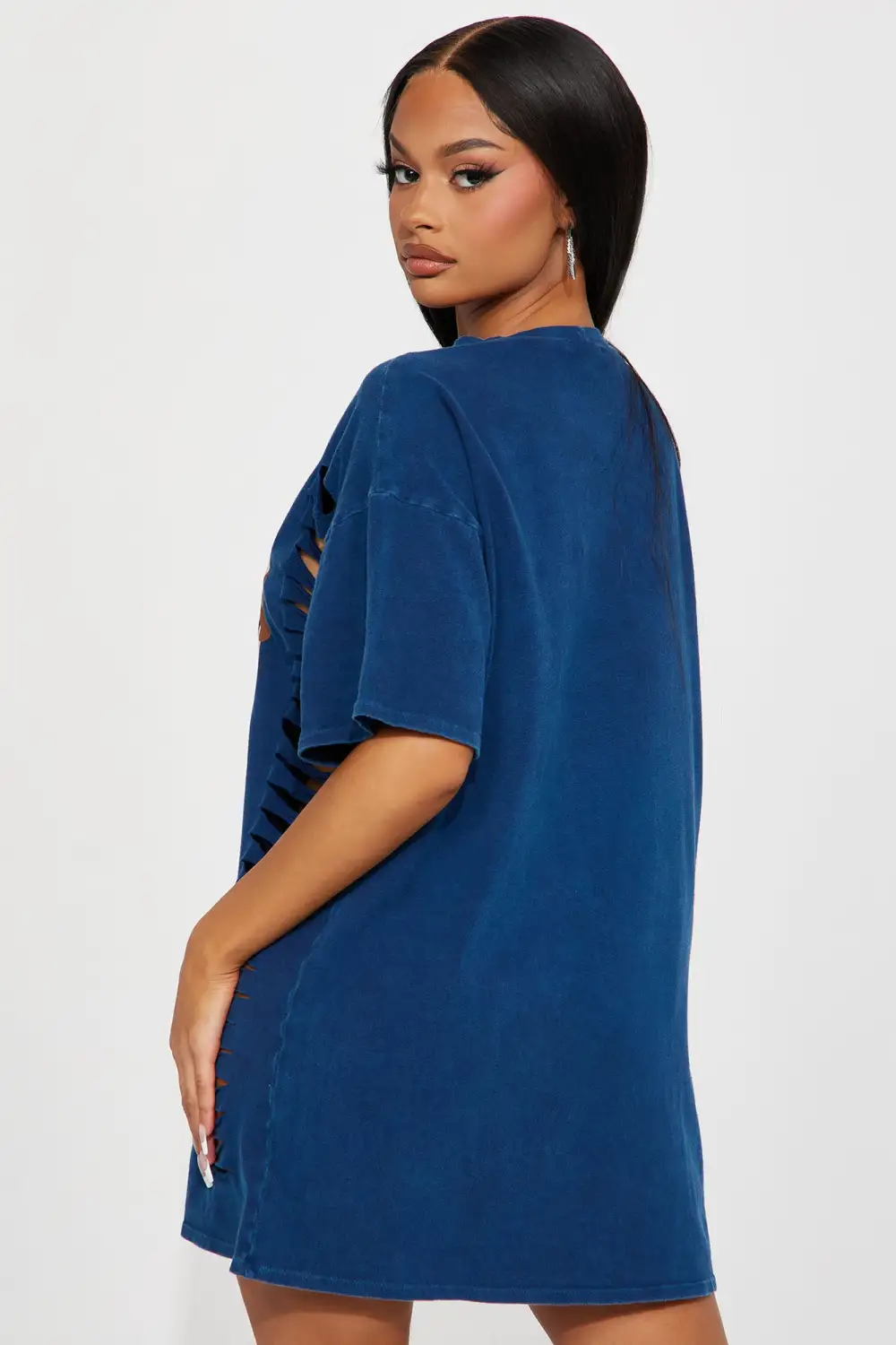 Caught Trippin T-Shirt Mini Dress - Royal