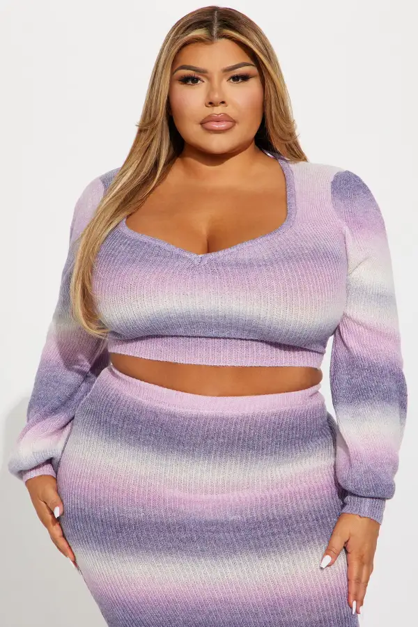 Sofie Sweater Skirt Set - Purple/combo