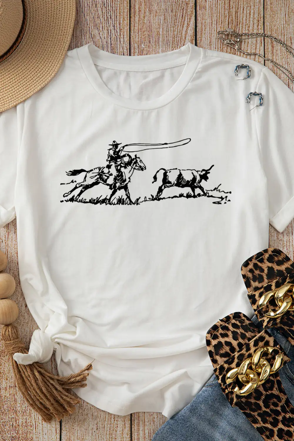 Western Rodeo Graphic Casual Tee