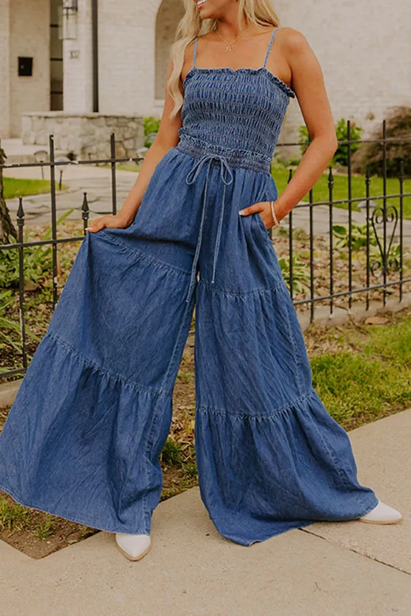 Slim And Girly Fake Two-Piece Trousers