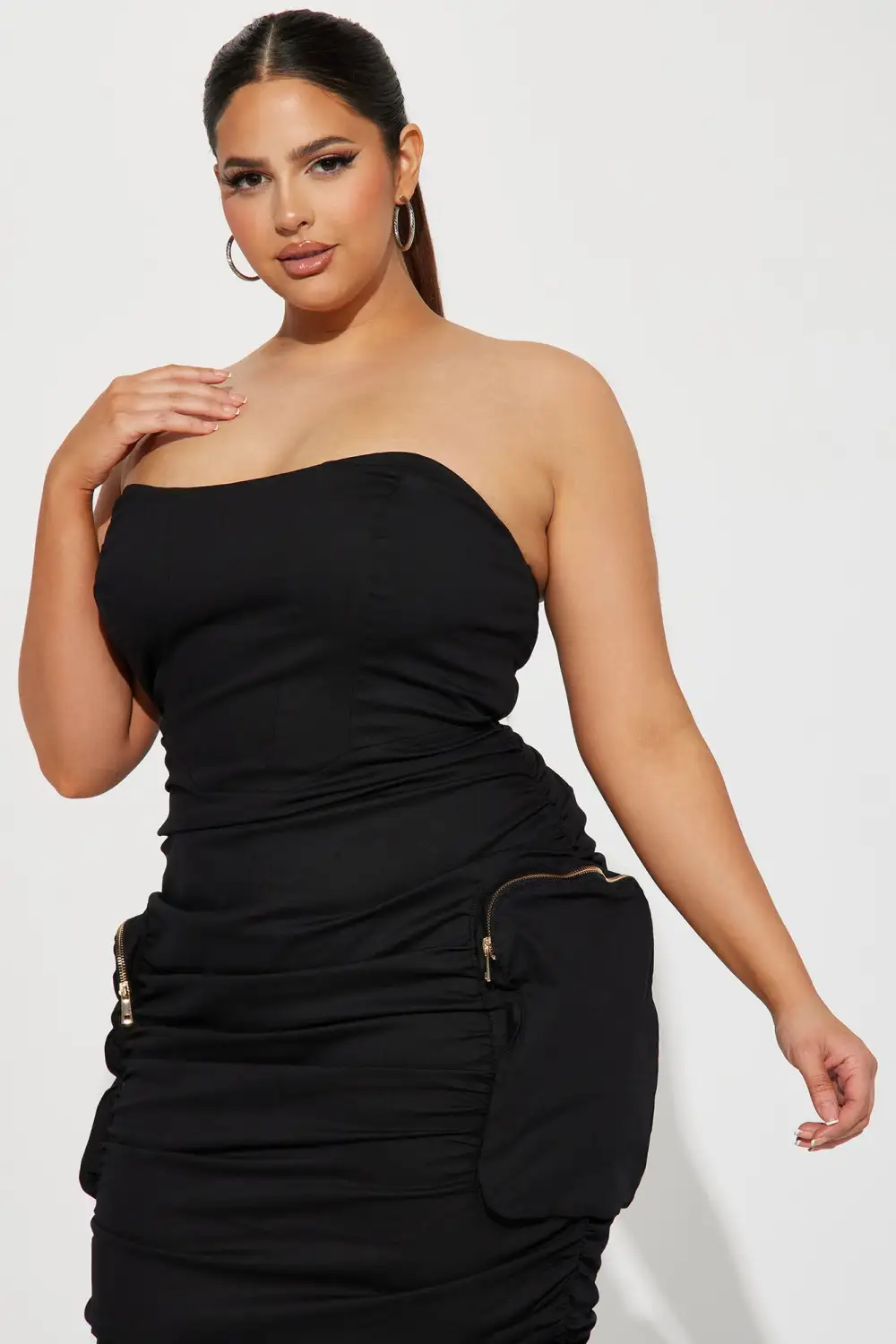 Camila Cargo Midi Dress - Black