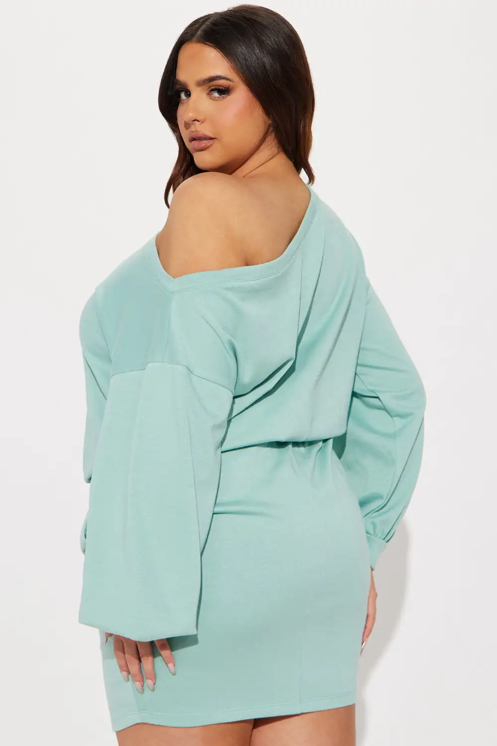 Just Chillin French Terry Mini Dress - Mint