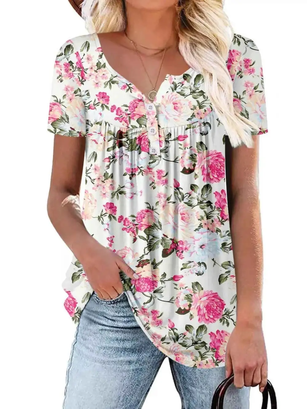 Floral Print Short Sleeve T-Shirt