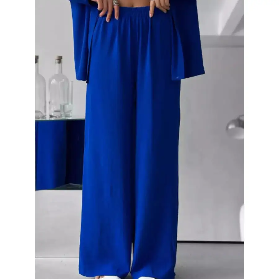 Button Up Long Sleeve Shirt and Pants Set
