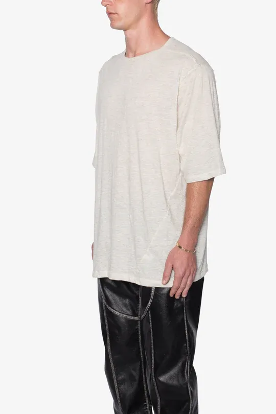 LIGHT GREY COLORED SHEER GAUZE T-SHIRT