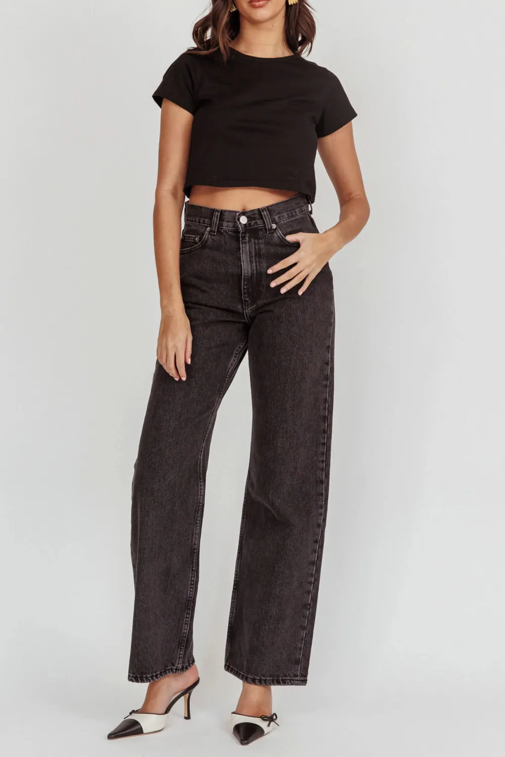 Basic Cotton Breathable High Waist Loose Jeans