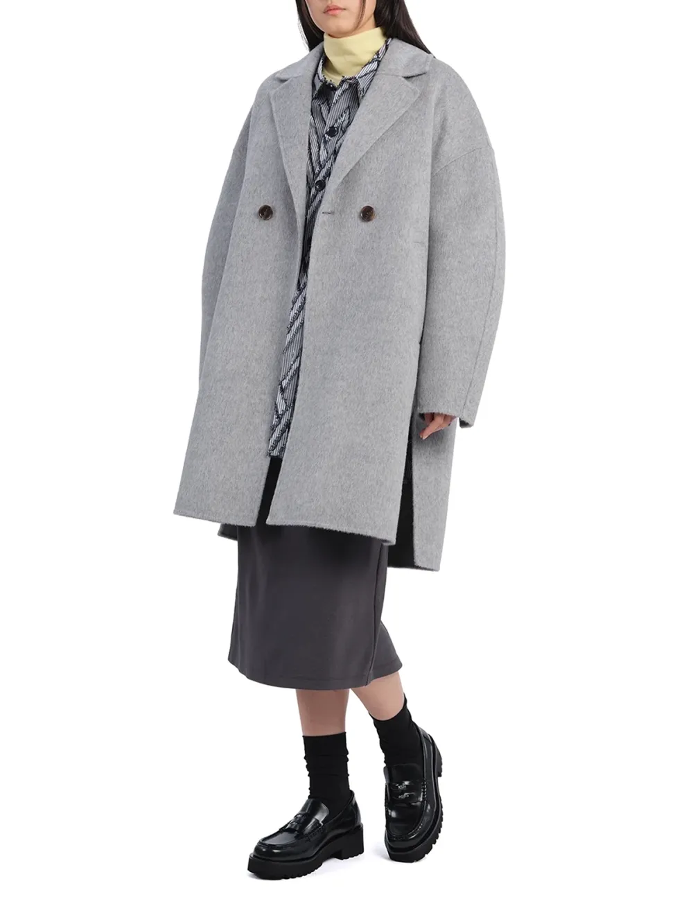 Solid Color Mid - Length Straight Skirt