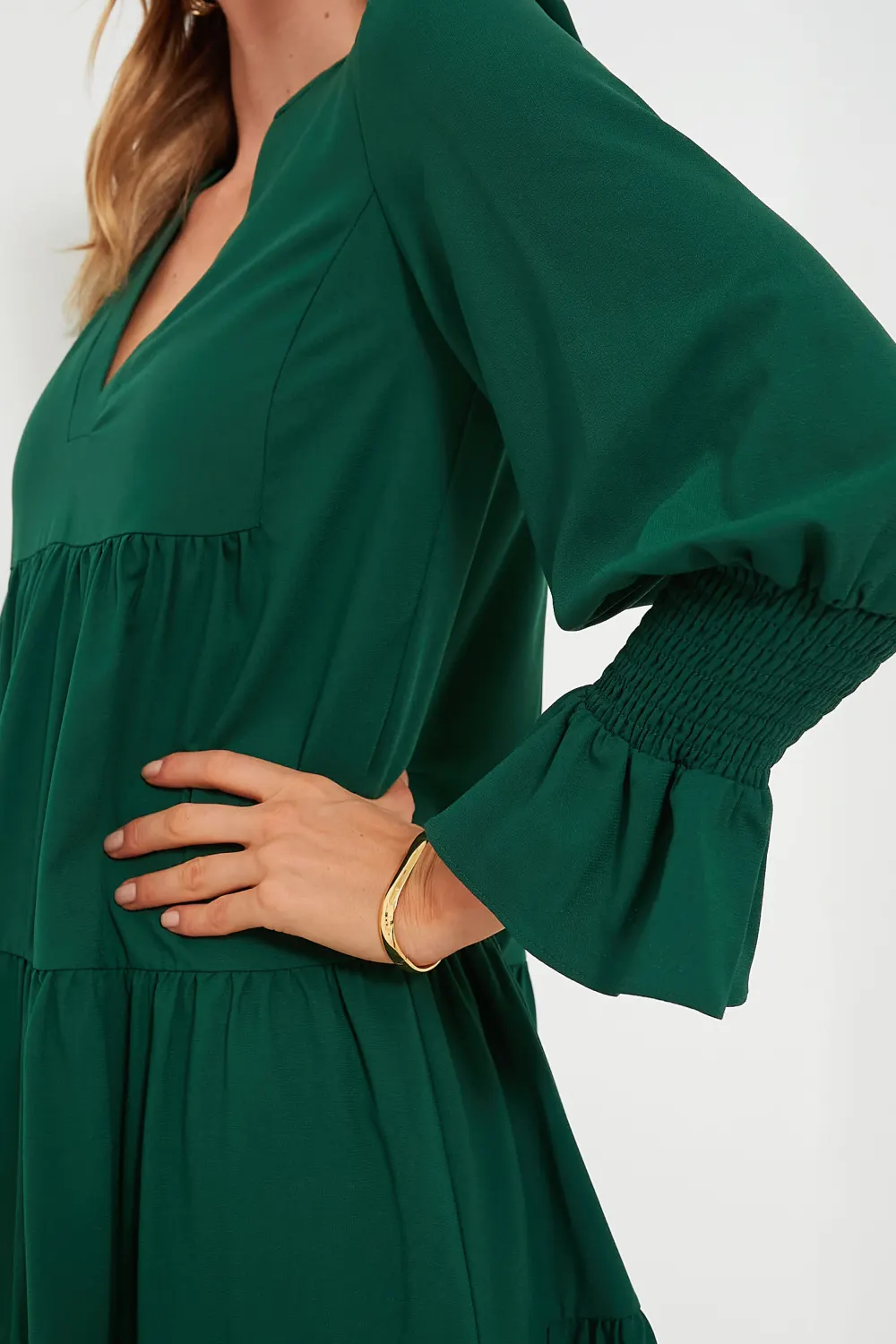 Hunter Green Crepe Kenzo Dress