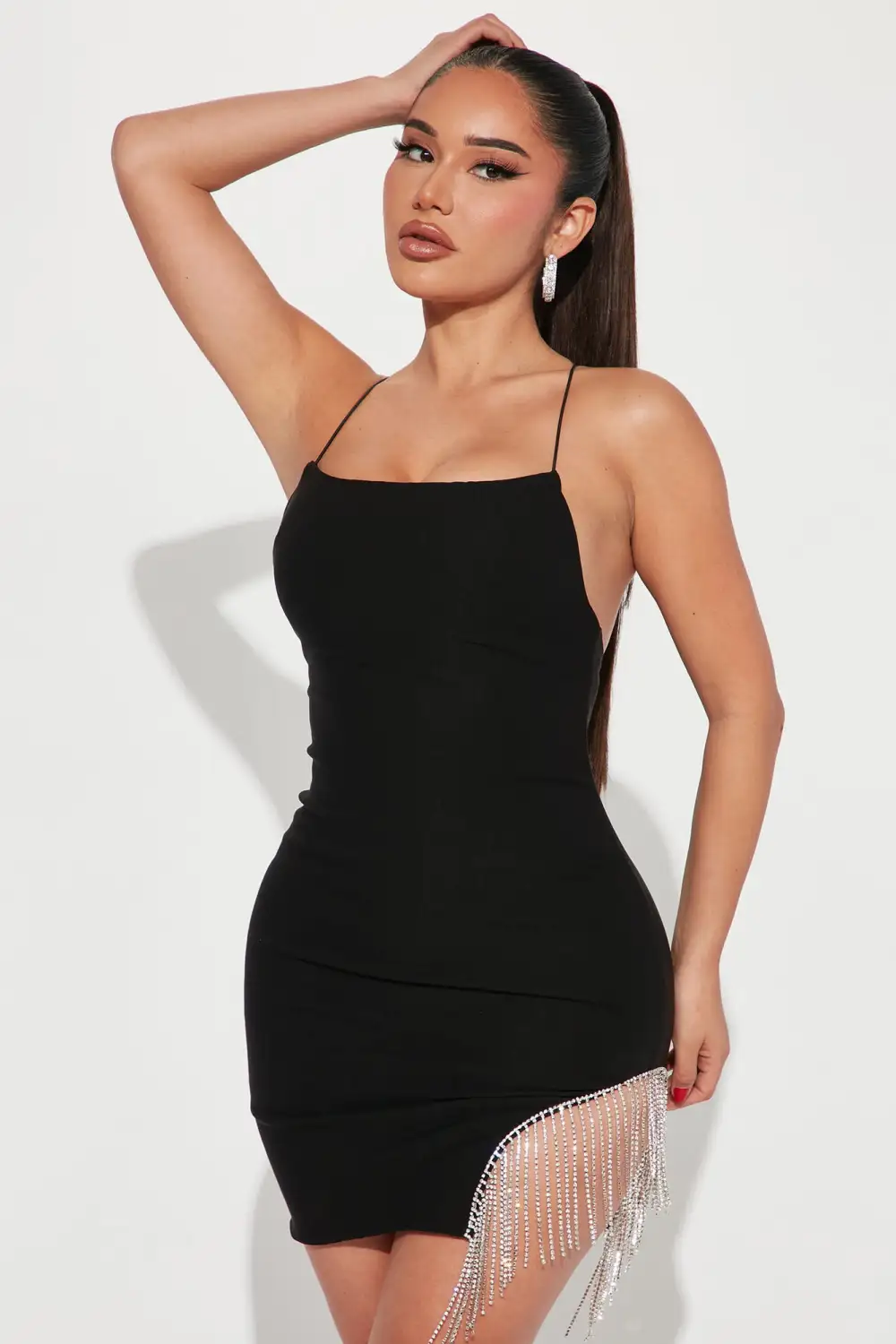 Borrowed Hearts Mini Dress - Black