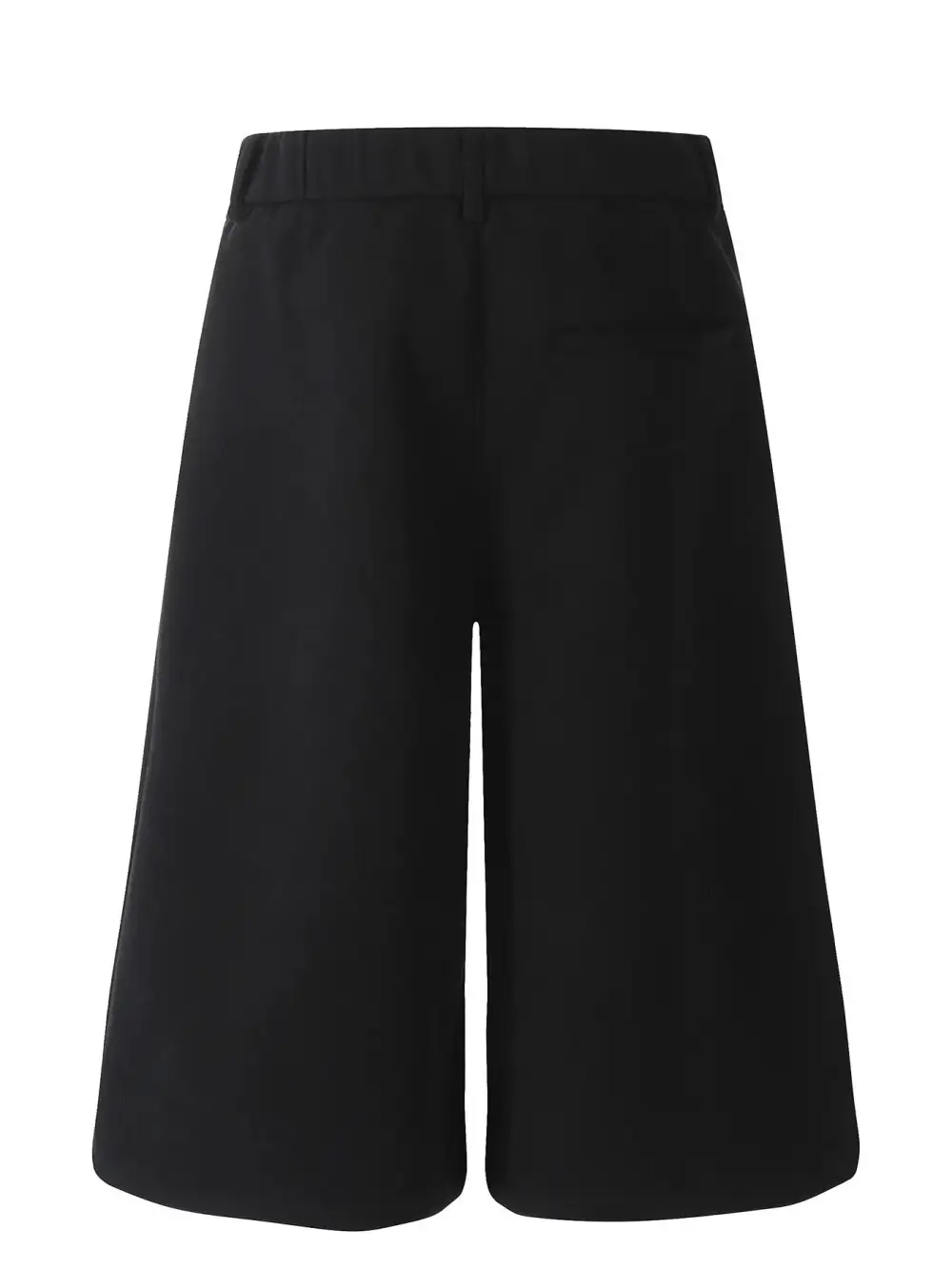 Minimal Wide Leg Cotton Blend Casual Shorts