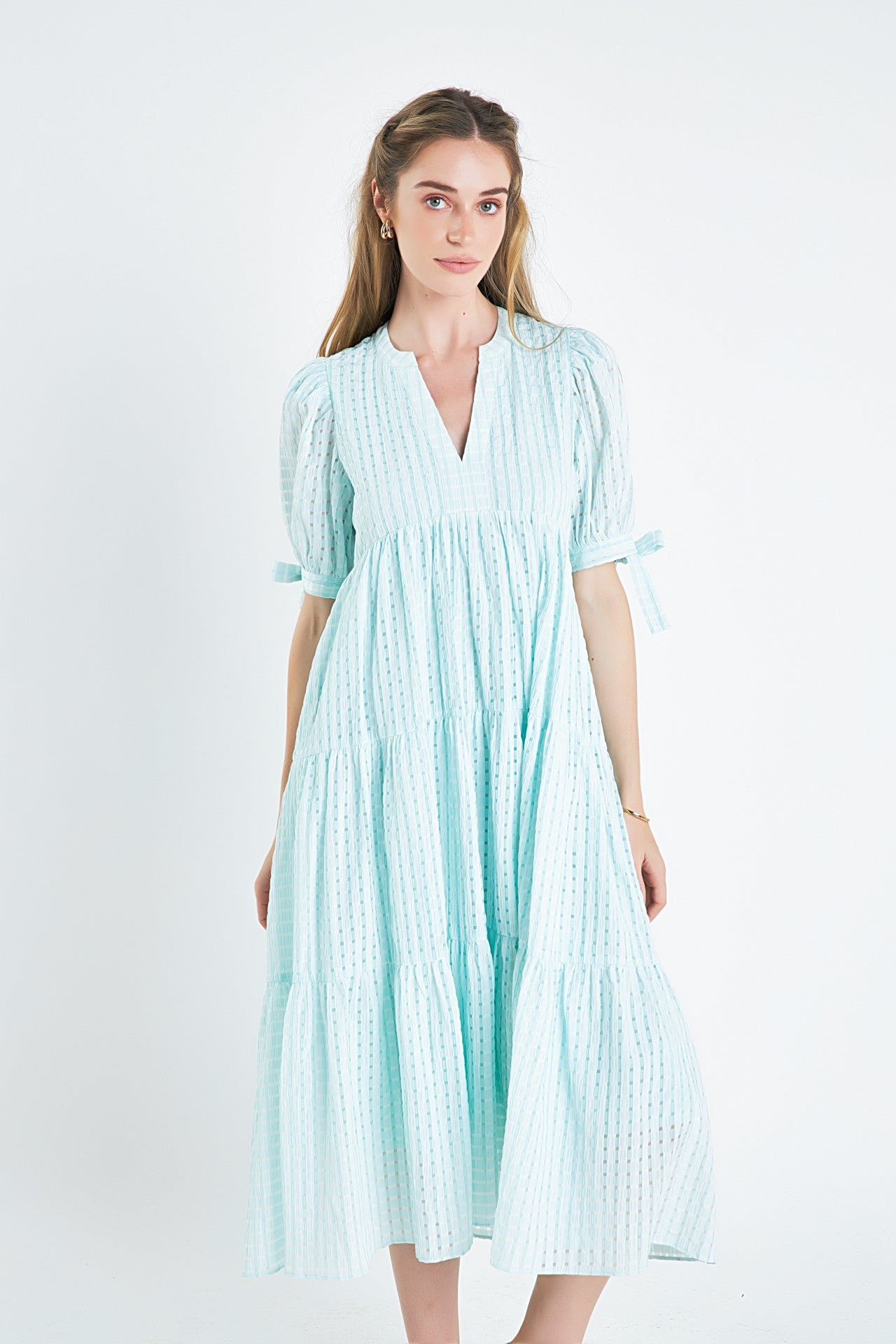 Gingham Tiered Midi Dress