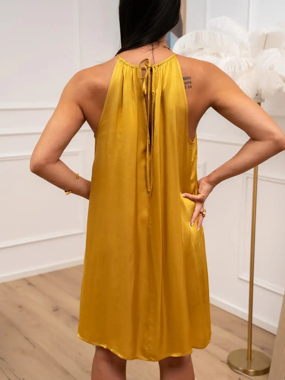 a Line Strappy Viscose Dress