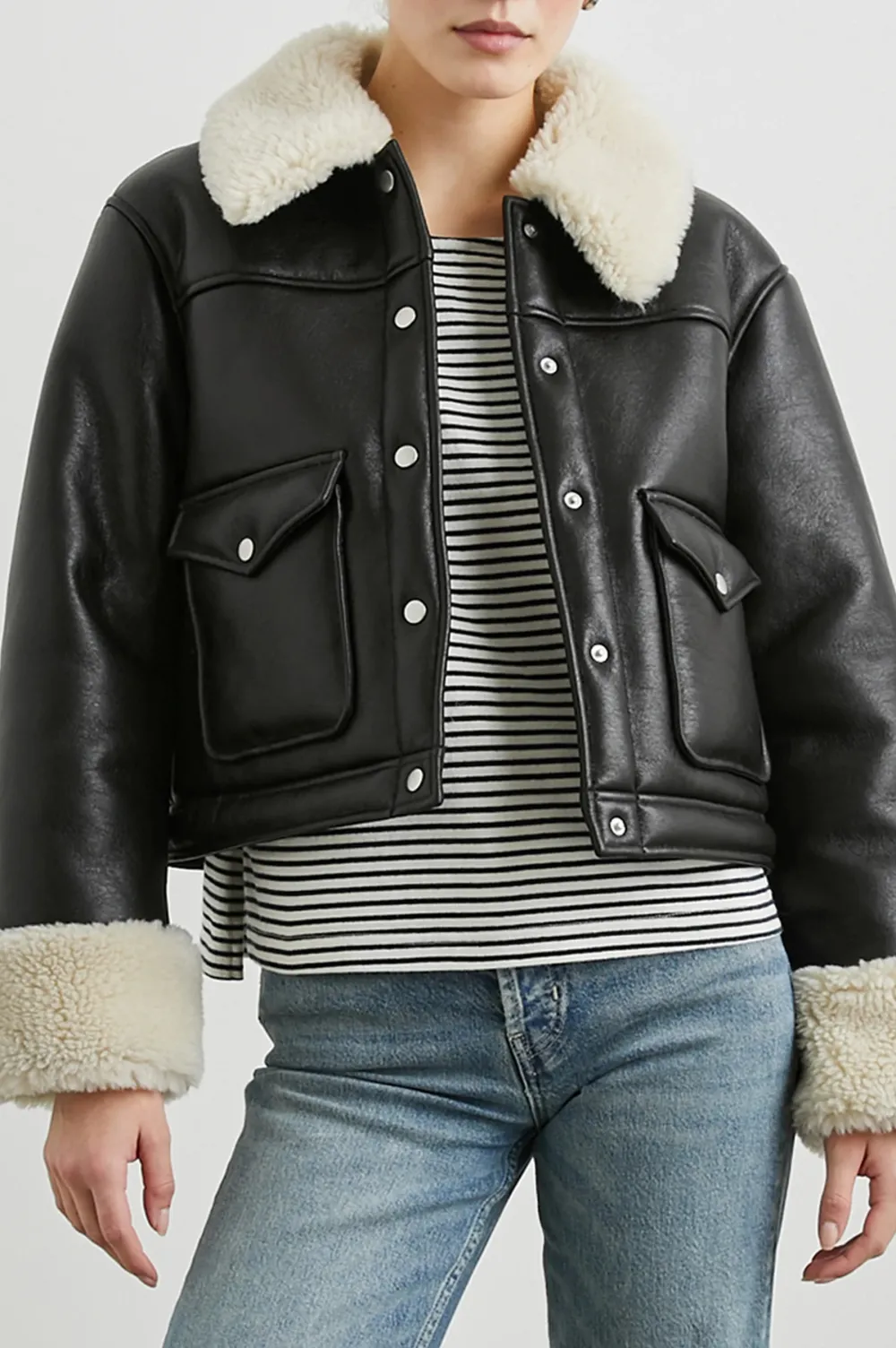 Women's Thickened Leather Hooded Jacket For Warmth