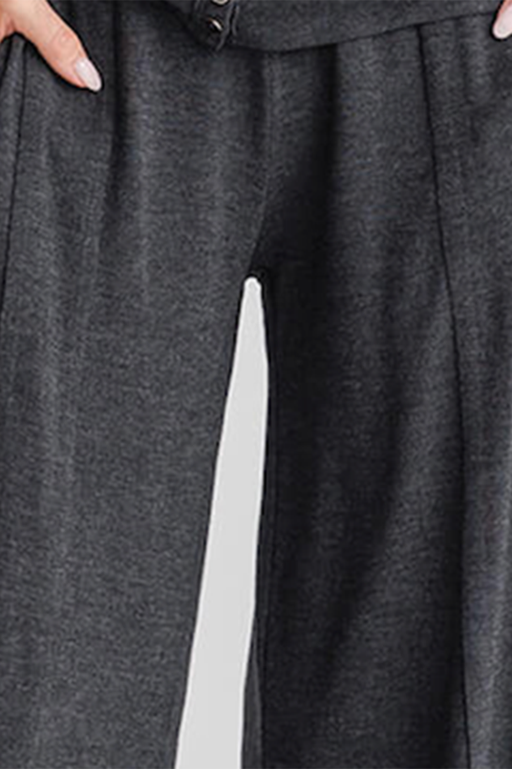 Risen Wideleg Jersey Pants - charcoal grey