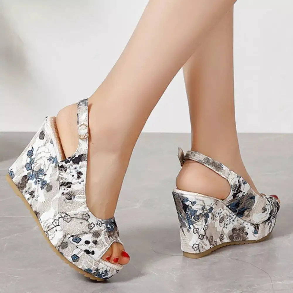 Soft Peep Toe Wedge Sandals