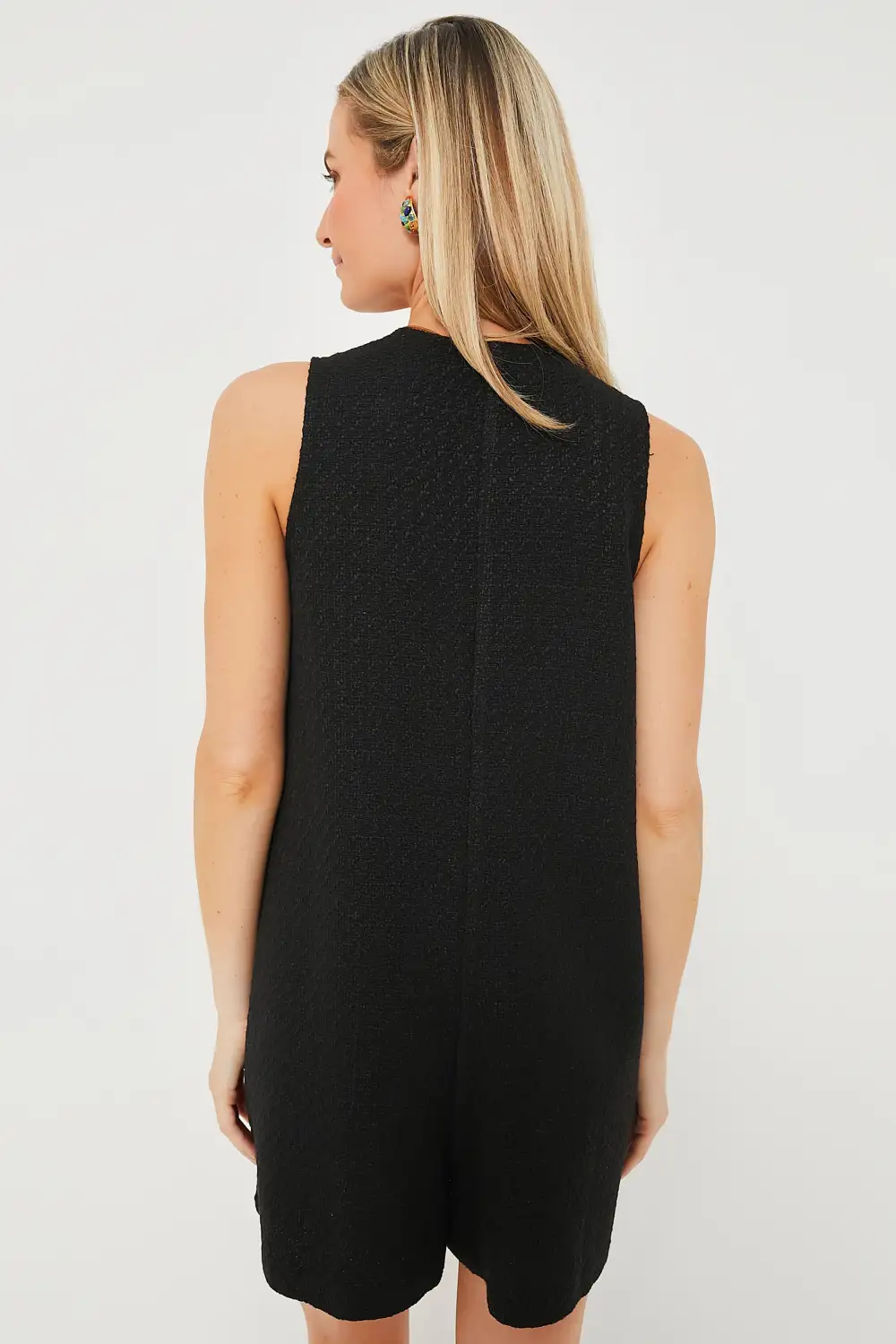 Black Textured Myla Romper