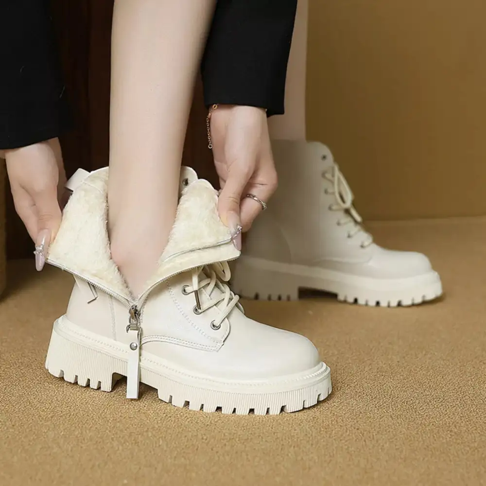 Refined Lace-Up Ankle Combat Boots