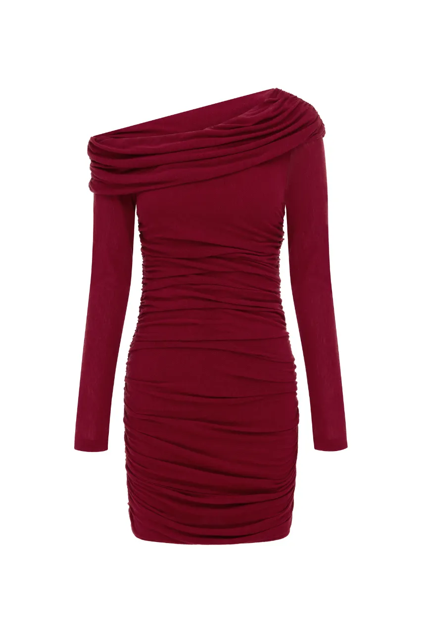 Bodycon Long Sleeve Pleated Mini Dress