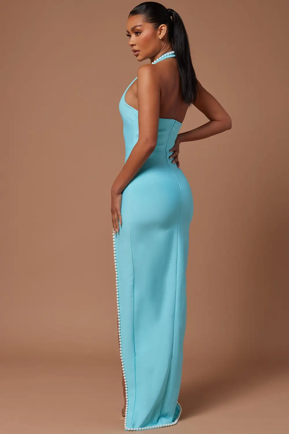 Ravenna Embellished Bandage Maxi Dress - Aqua