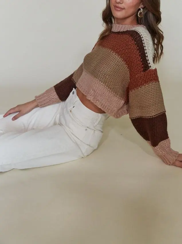 Cropped Striped Sweater
