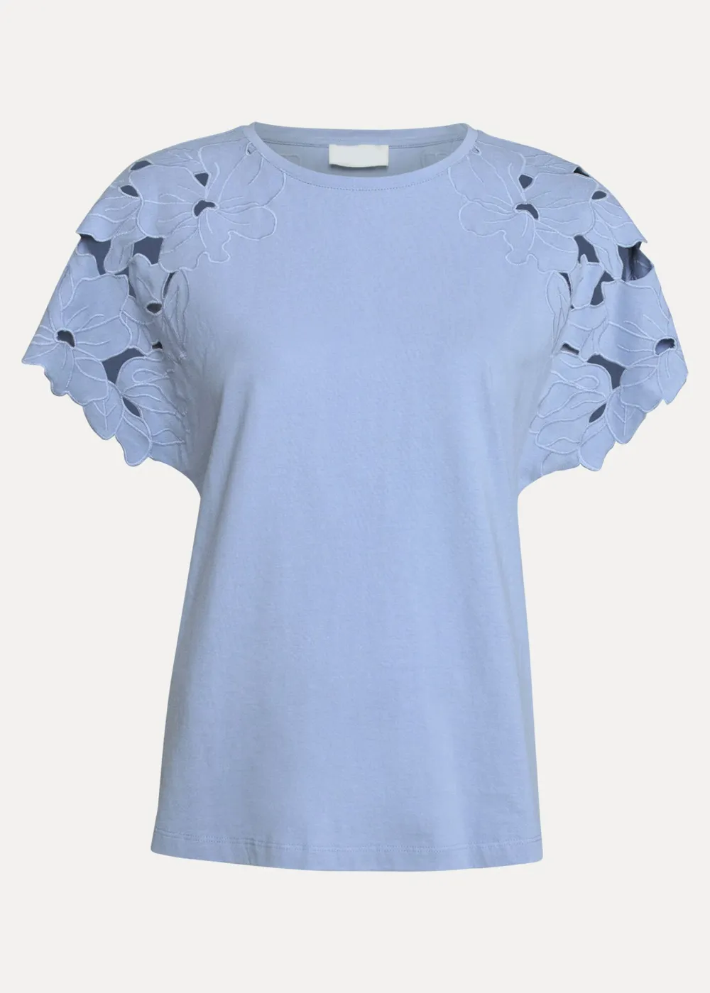 Artistic Design Round Neck Hollow Solid Color Top
