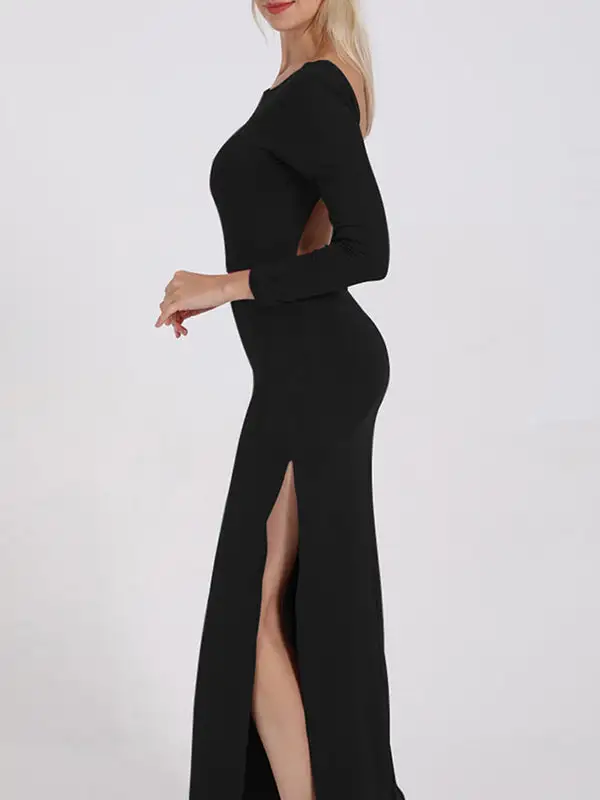 Backless Long Neck Maxi Dress