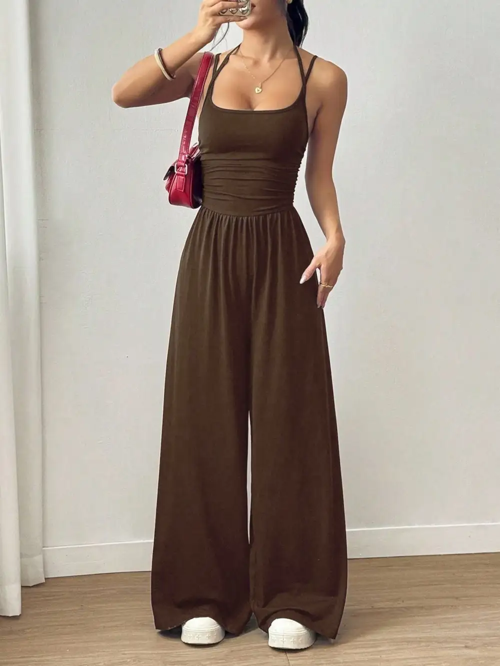 Sleeveless Casual Wide Leg Jumpsuit