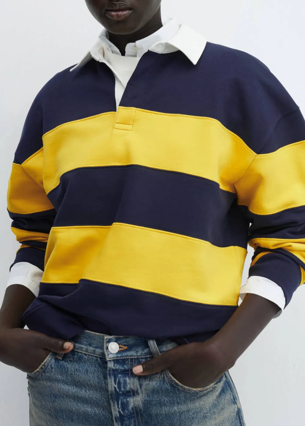 Striped cotton polo shirt