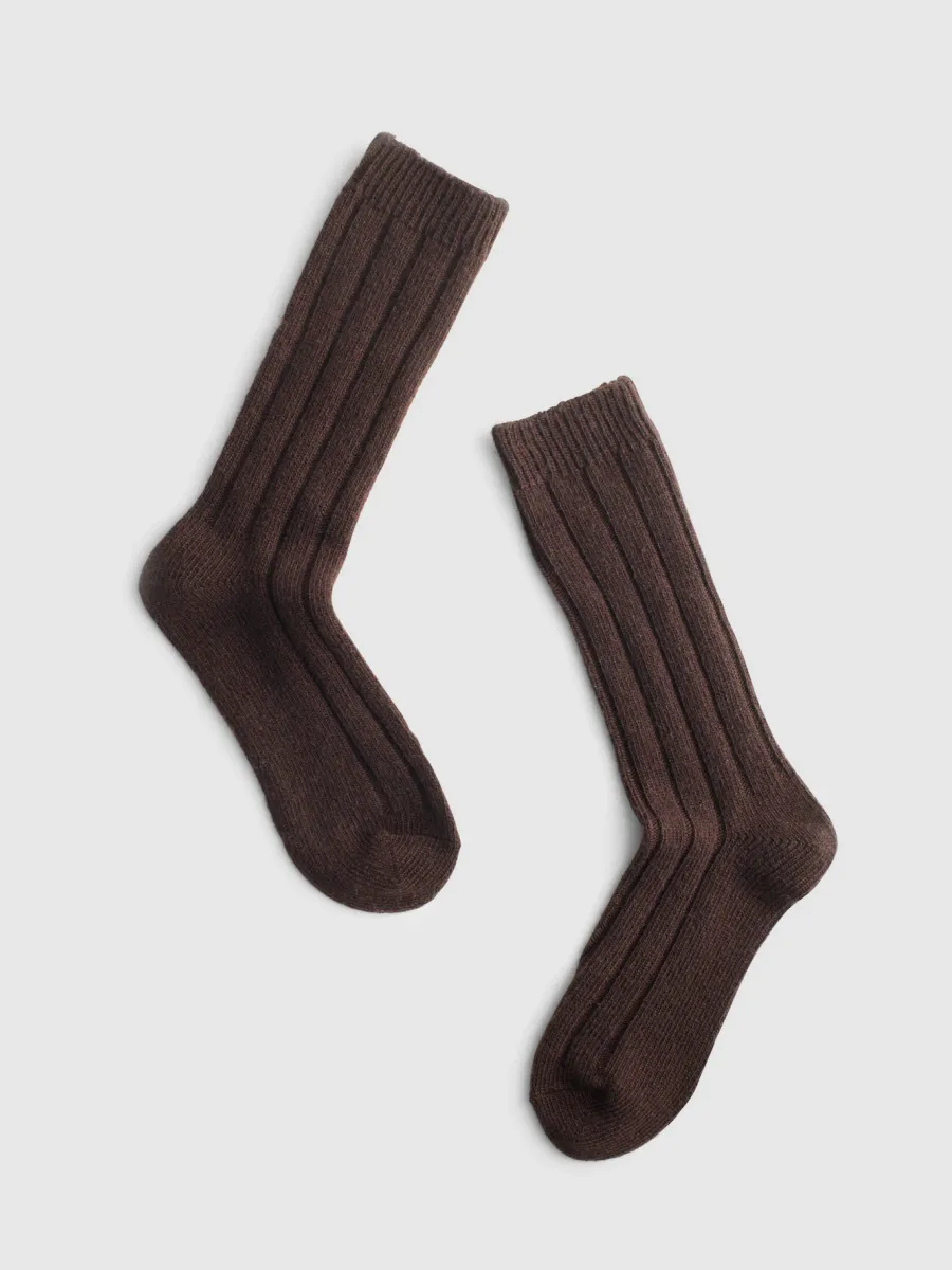 Ribbed Crew Socks