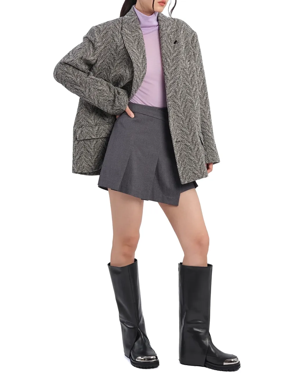 Slim Fit Turtle Neck Knit Top