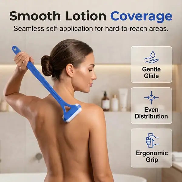 Back Lotion Applicator Sunscreen Moisturizer Body Back Long Handle Foldable Application Roller