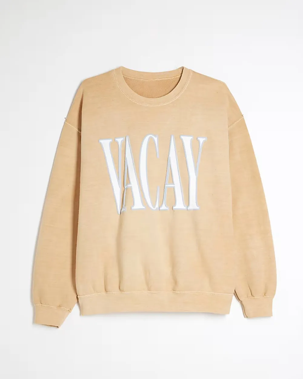 Orange Art Letters Long Sleeve Crewneck Sweatshirts