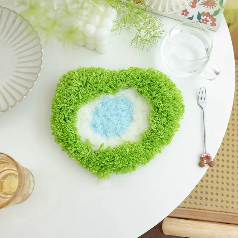 Handmade Moss Rug & Coasters Tufting Coaster Handmade Material Pack Kit