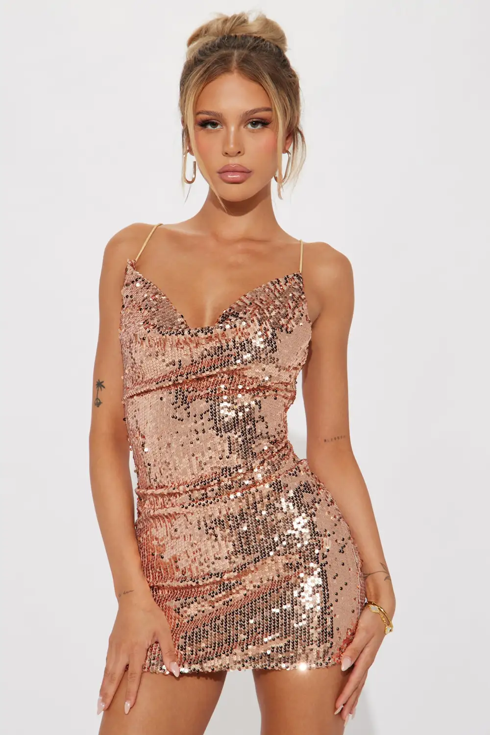 Jackie Sequin Mini Dress - Gold