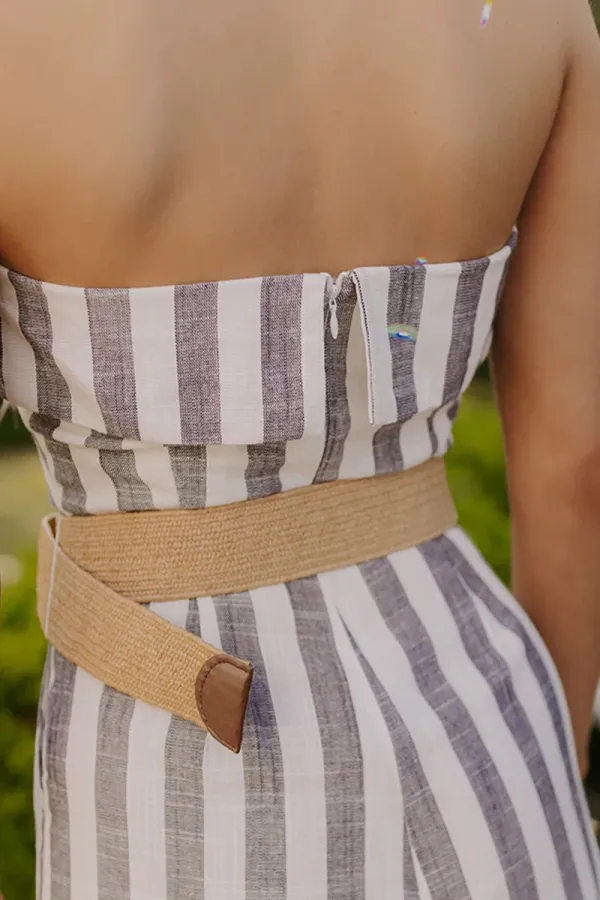 All-Match Casual Striped Women's Jumpsuit