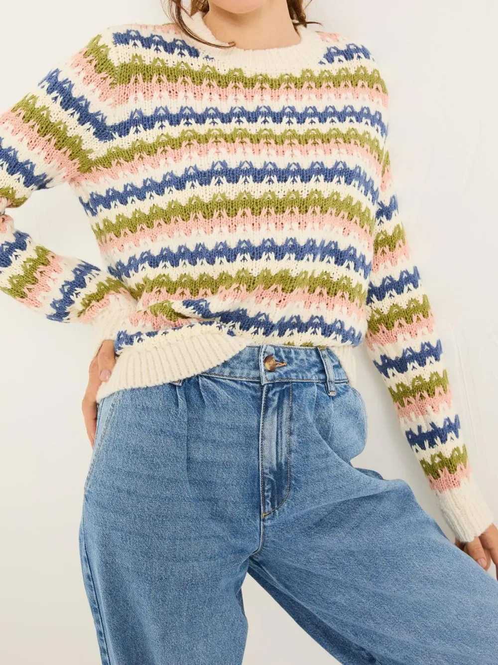 Blue Jayne Knitted Pattern Jumper