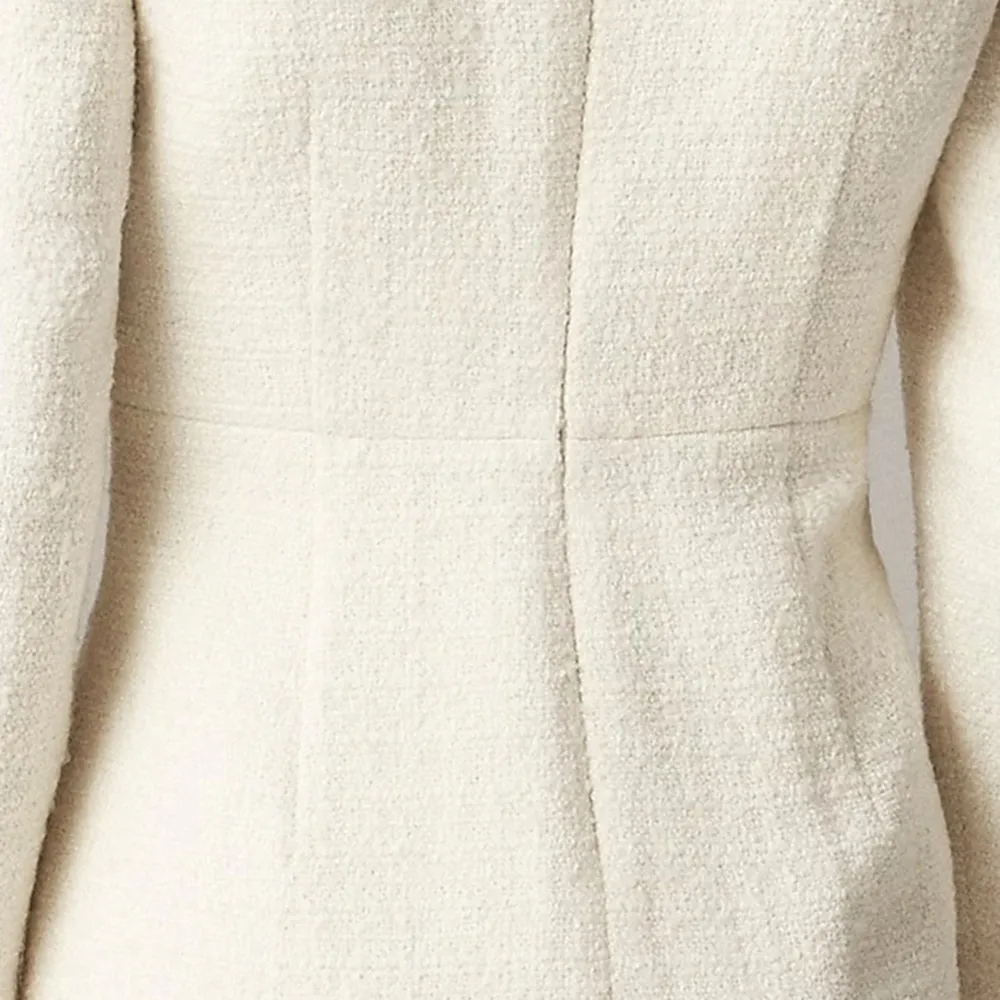 scoopneck dress in tweed