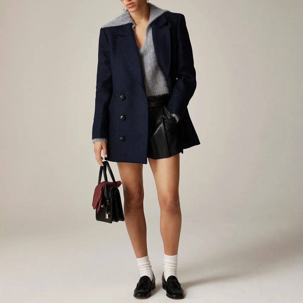 Peacoat Wool-Blend Melton Jackets