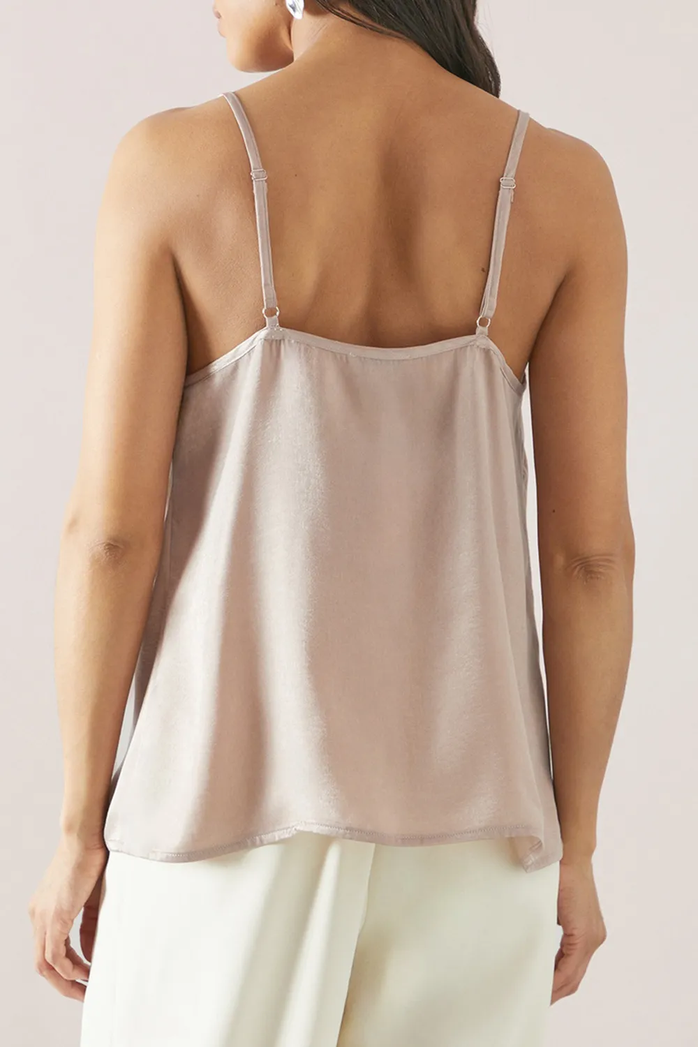 Satin Black Lace V-neck Camisole